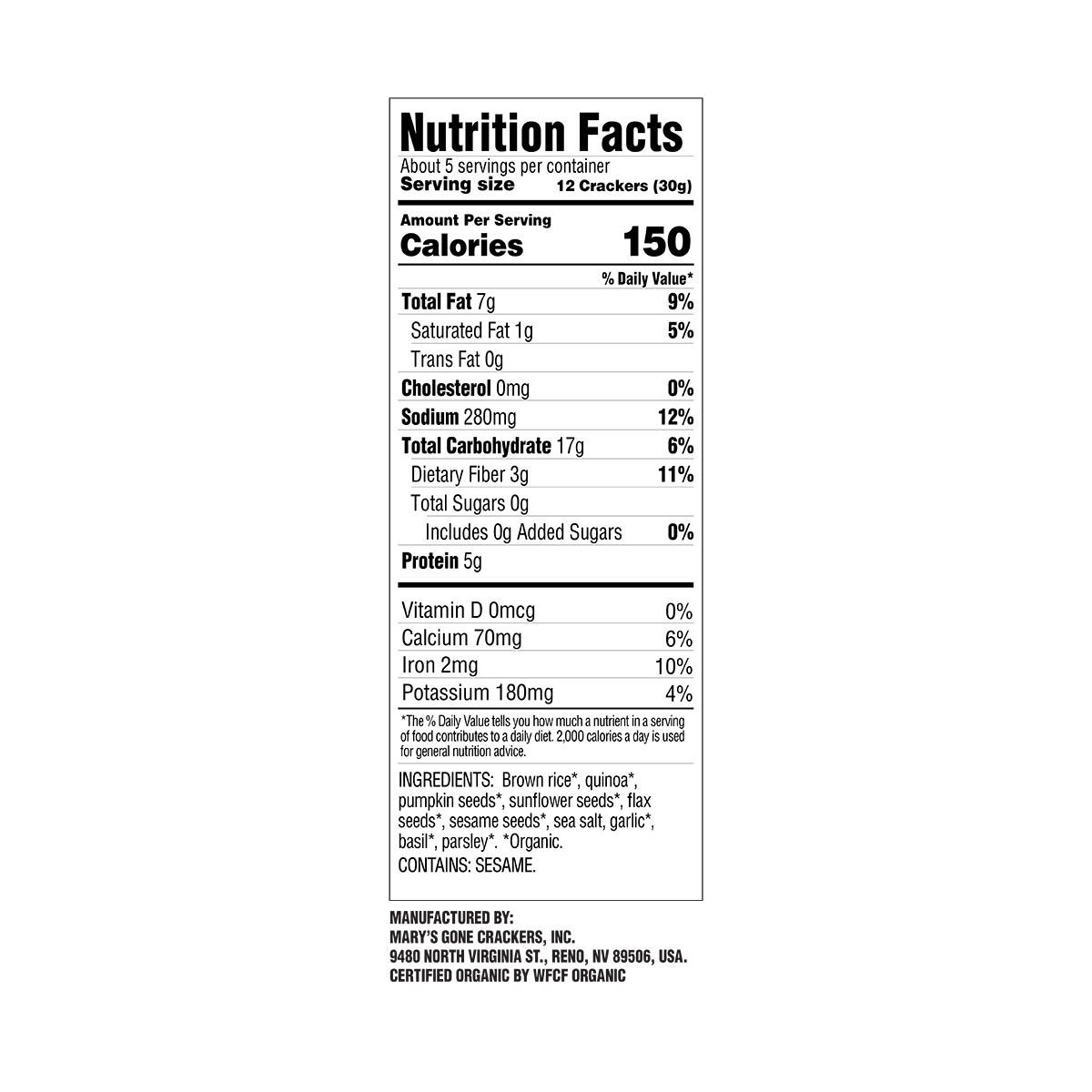 m&s super seed crackers nutritional information